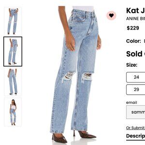 Anine Bing Light Blue Ripped Flare Jeans